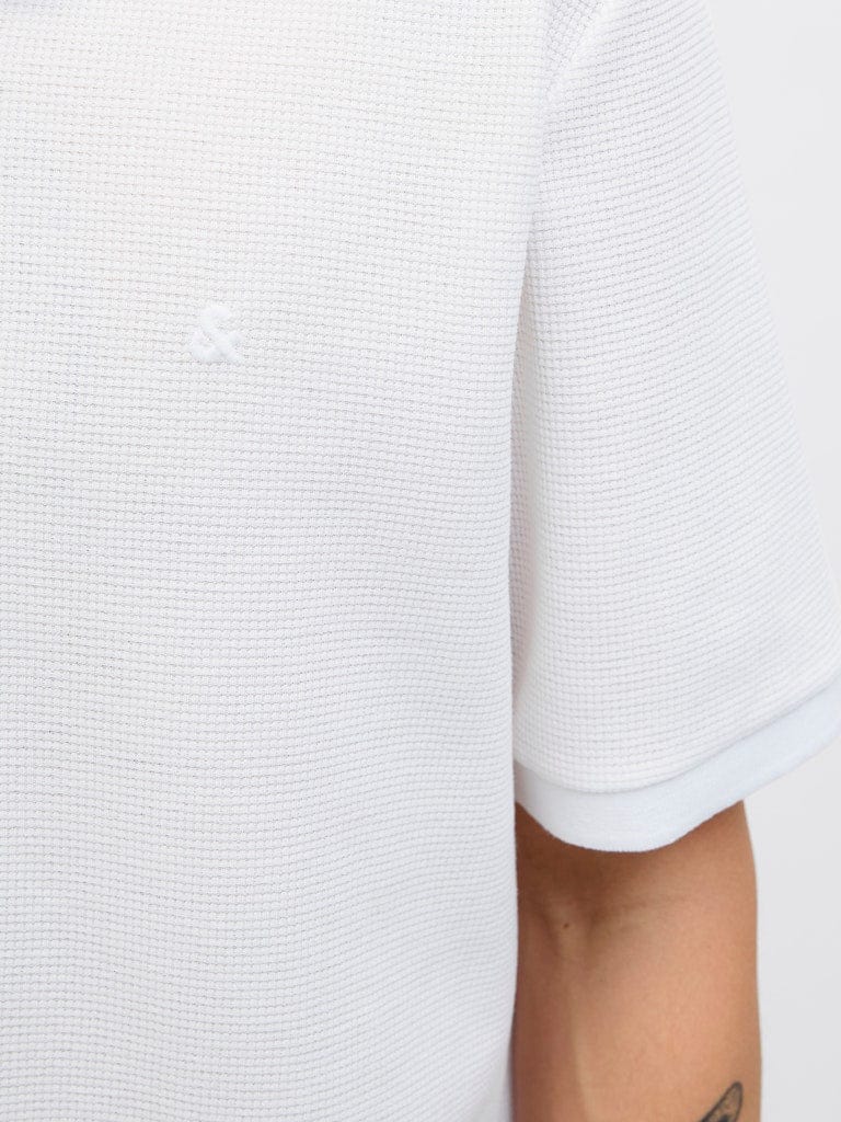 Polo con cremallera blanco - JJEAUSTIN ZIP POLO SS NOOS